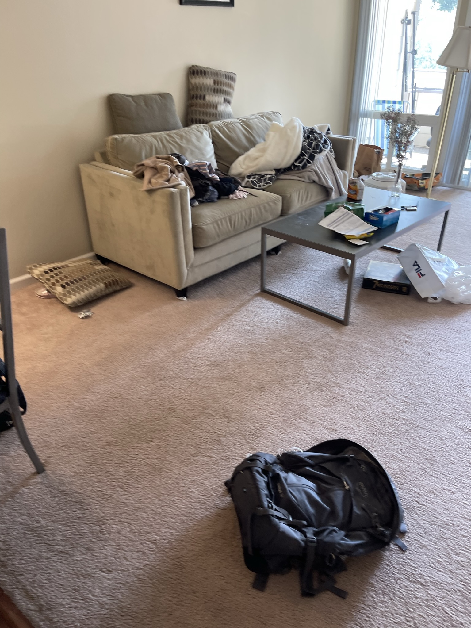 Room with closet cleaned